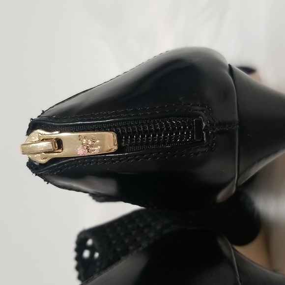 MARC FISHER 'Peddle' Suede Leather Perforated Style Peep Toe Ankle Bootie Heels - Picture 10 of 15